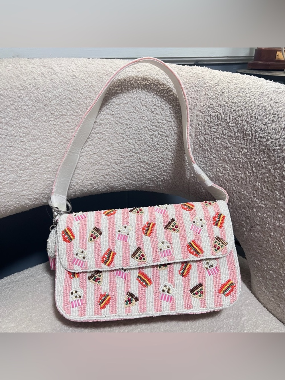 New Release Handcrafted In India Cupcake Burger Pizza Beaded Bag Viral Purse